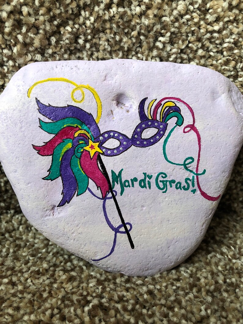 mardi gras painted nails