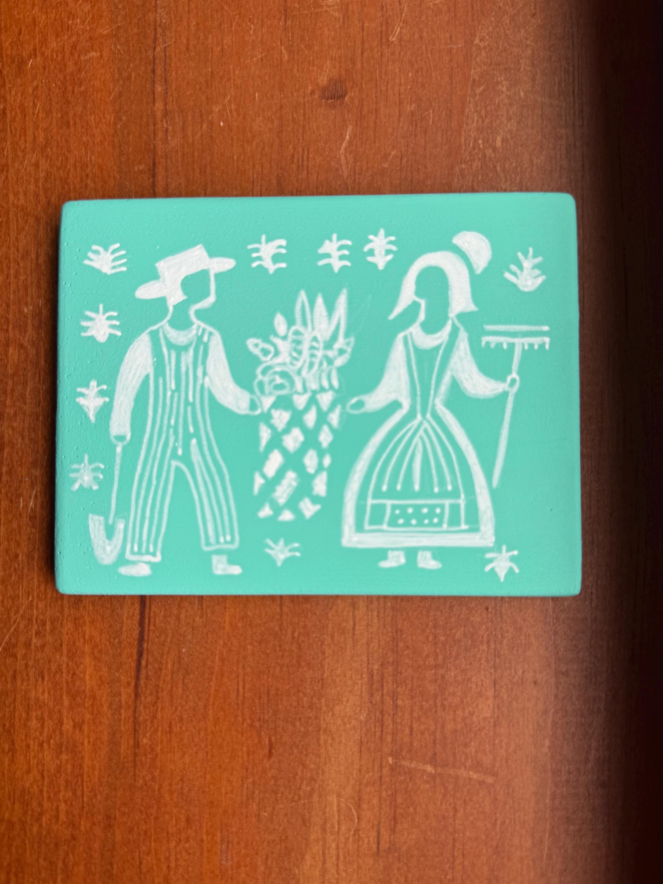 Vintage Amish Butterprint Pyrex Pattern Hand Painted Rock SEALED - Etsy ...