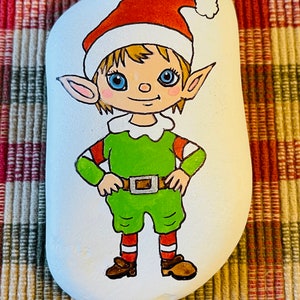 Adorable Elf Painted Rock SEALED - Etsy