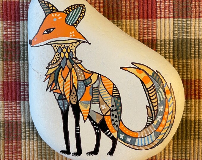 Fanciful Fox Painted Rock SEALED Painted Rocks - Etsy