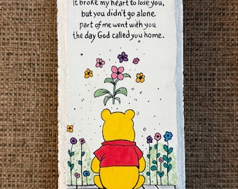 Pooh Memorial Hand Painted Brick Paver (Sealed)