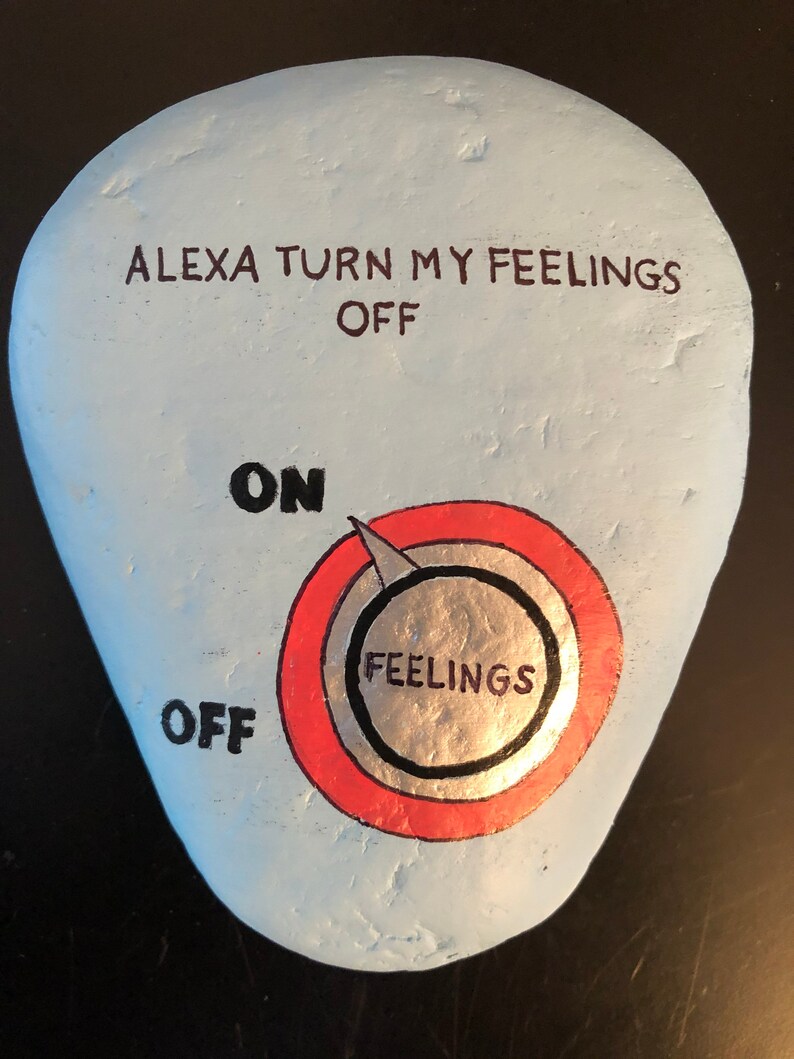 FUNNY! Alexa Command Painted Rock Turn my feelings off