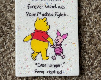 Pooh and Piglet painted rock- Friends Forever SEALED