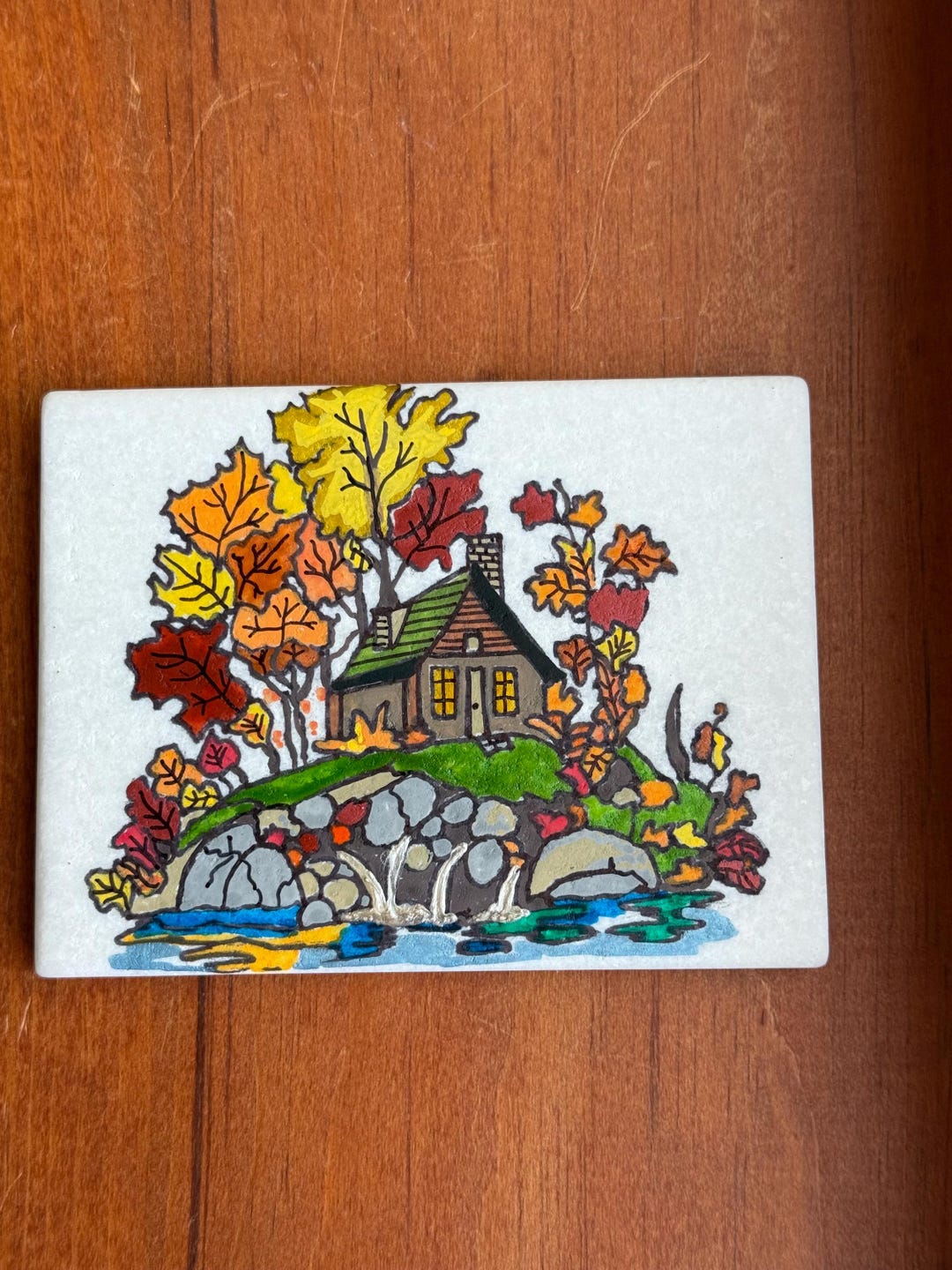 Lake Life Painted Rocks Autumn Lake House Painted Rock SEALED Painted Rocks - Etsy