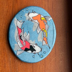 Koi Fish Painted Rock SEALED
