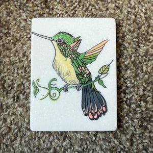 Hummingbird painted rock SEALED painted rocks