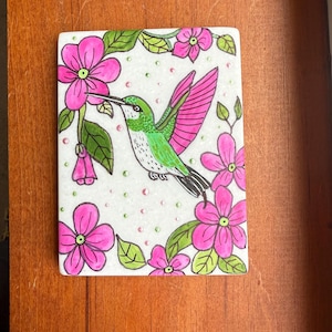 Hummingbird painted rock SEALED painted rocks