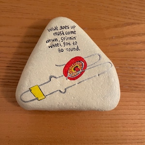 Spinning Wheel song painted rock- Whee-lo toy - painted rocks
