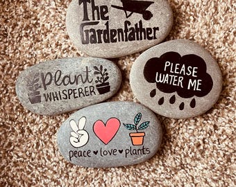 Rocas pintadas para jardín divertido SELLADAS ¡solo 3 dólares cada una!