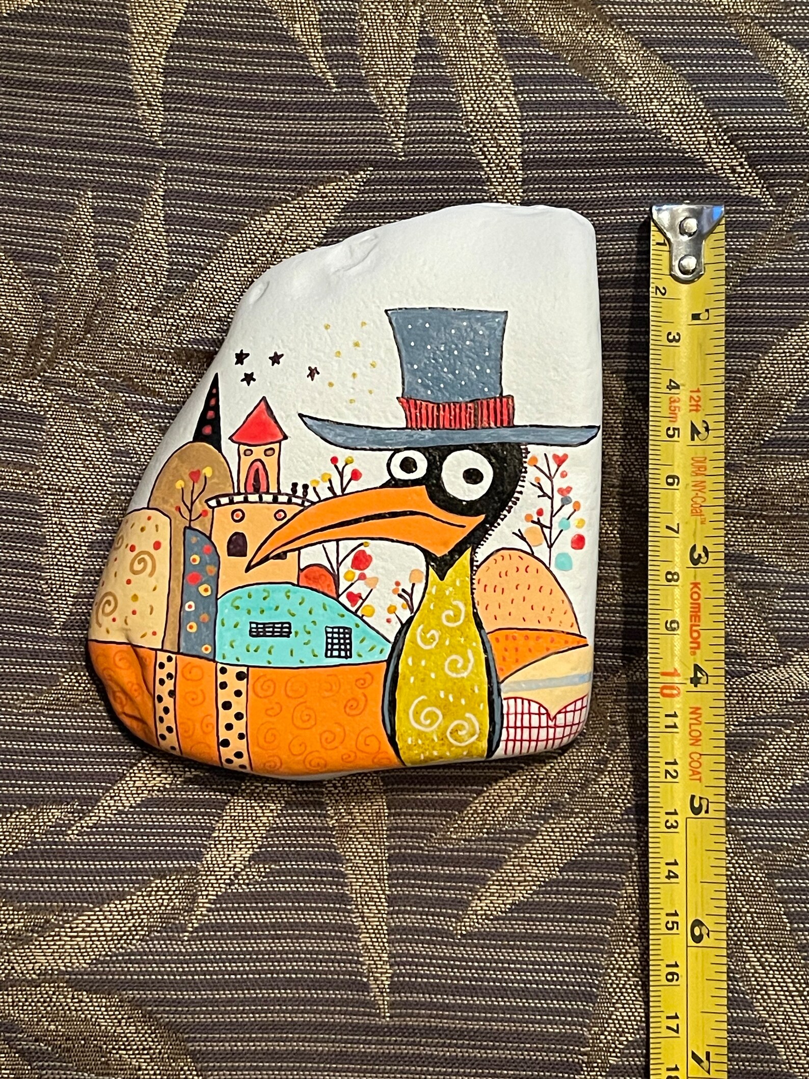 Quirky Rocks Quirky Penguin Painted Rock in His Village SEALED - Etsy