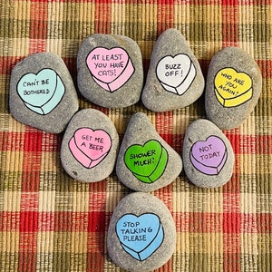 Funny Heart painted rocks - Only 3 dollars each!