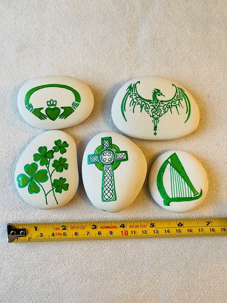 Celtic Symbols Painted Rocks - Only 5 Dollars Each ! St. Patrick’s Day ...
