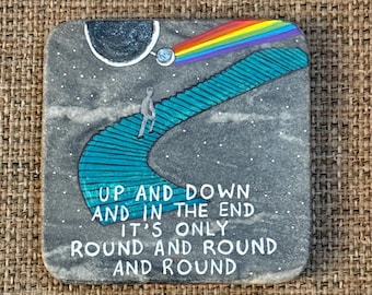 Us and Them painted granite stone SEALED Pink Floyd song