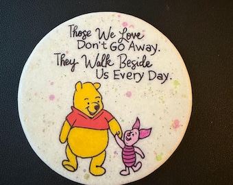 Pooh and Piglet painted rock SEALED those we love