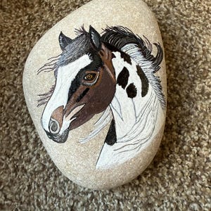 Horse painted rock SEALED