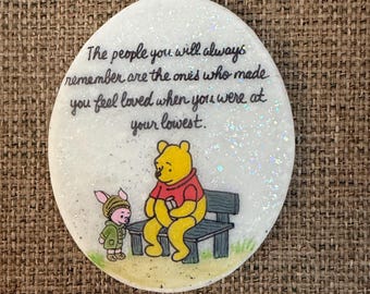 Pooh and Piglet Painted Rock SEALED the people you will always remember