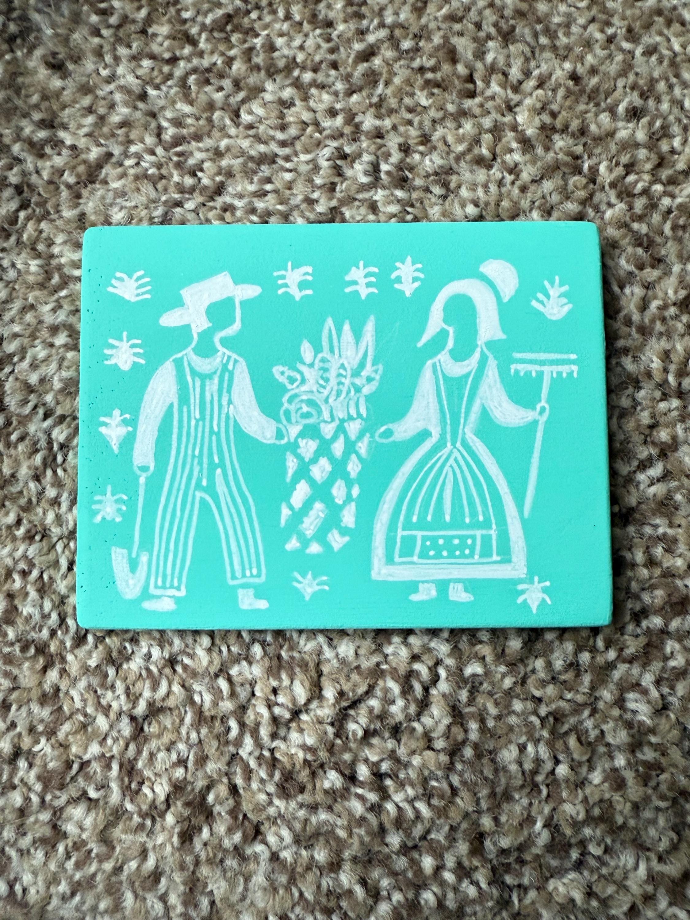 Vintage Amish Butterprint Pyrex Pattern Hand Painted Rock SEALED - Etsy ...