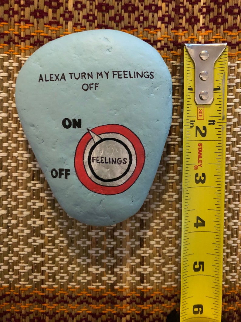 FUNNY! Alexa Command Painted Rock Turn my feelings off