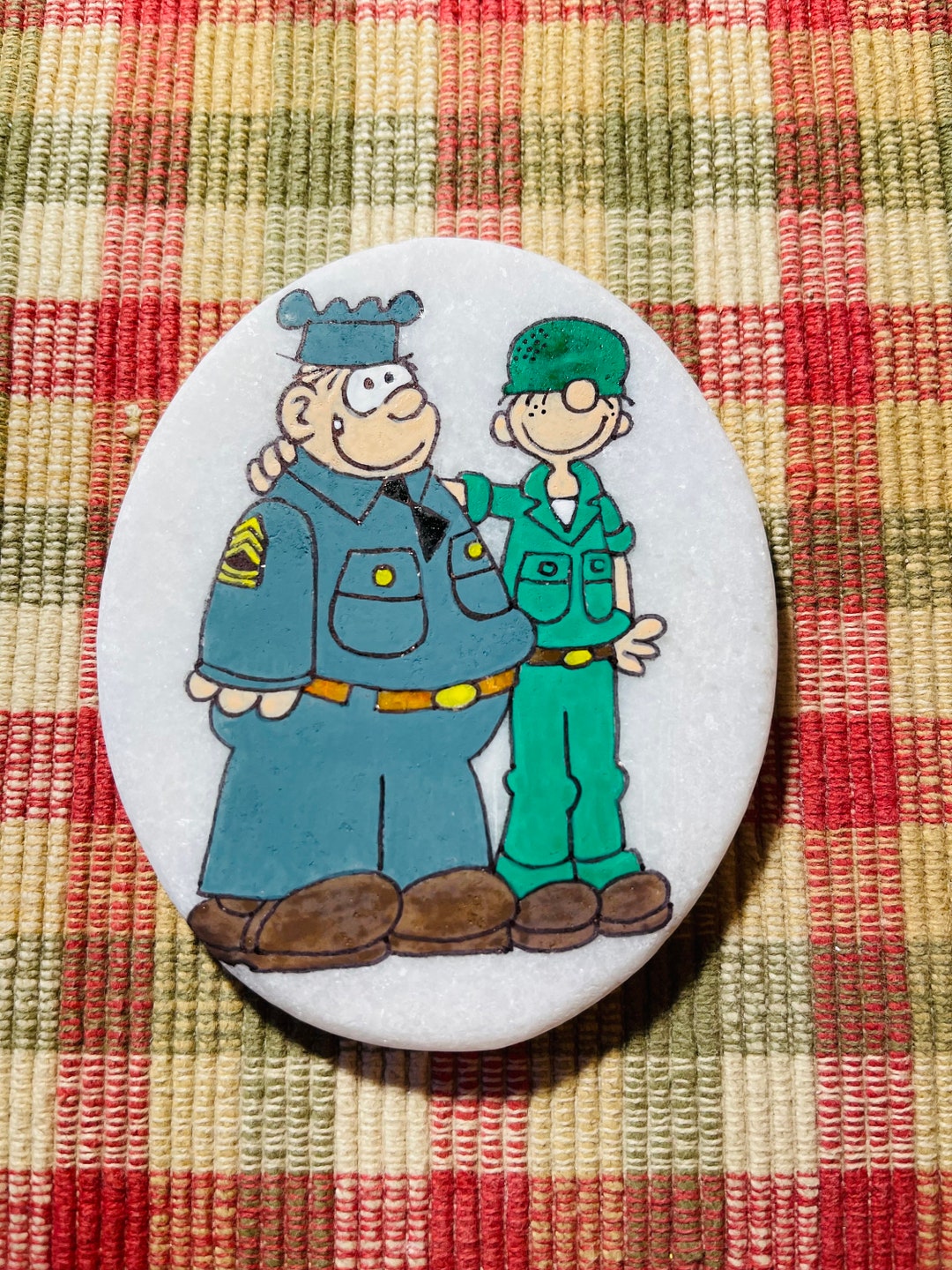Beetle Bailey and Sgt Snorkel Painted Rock SEALED Etsy