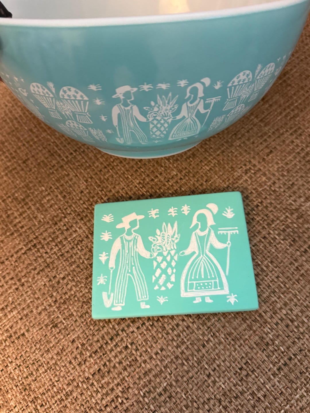 Vintage Amish Butterprint Pyrex Pattern Hand Painted Rock SEALED - Etsy ...