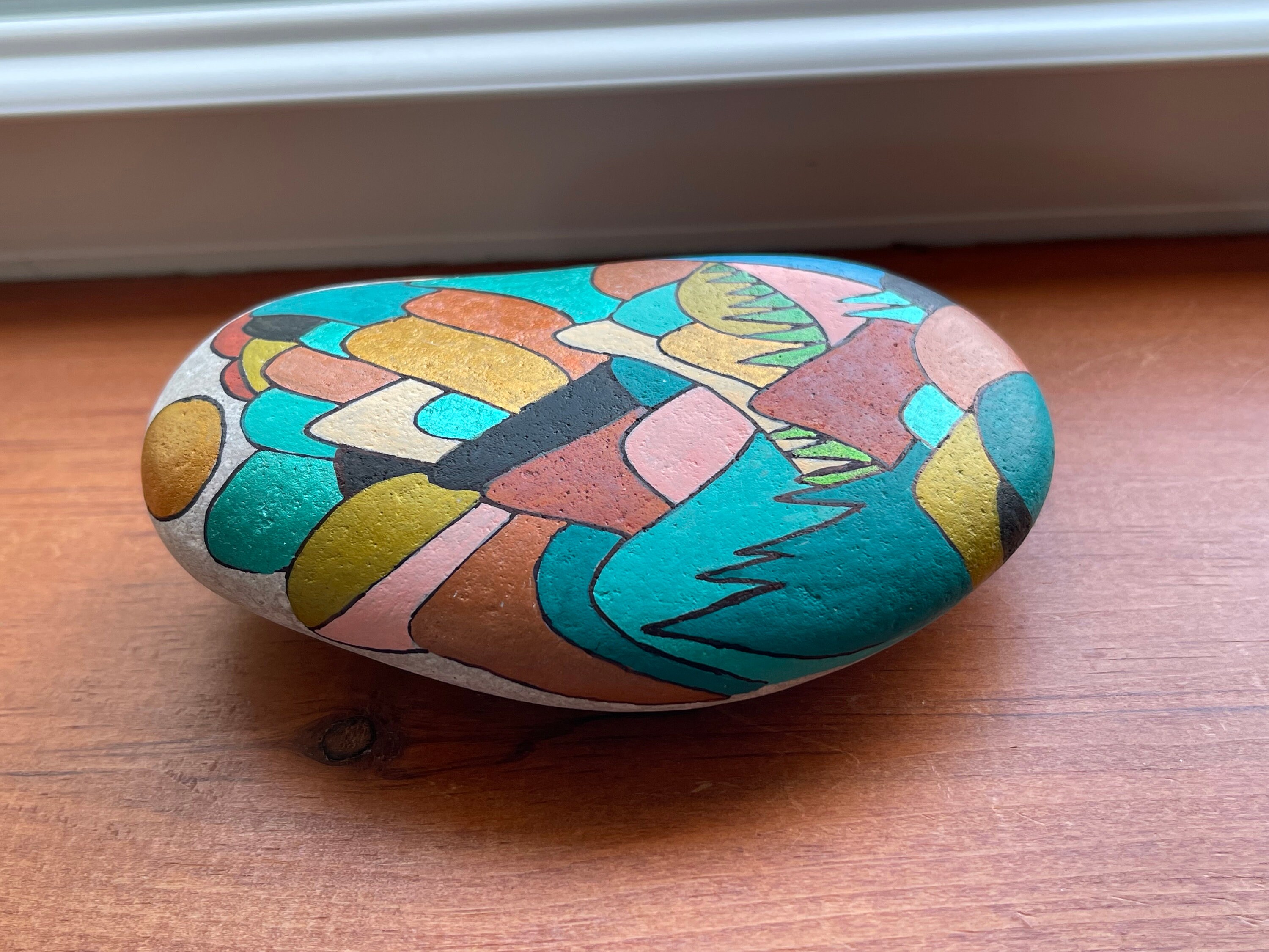 Metallic Boho Mountains Painted Rock SEALED - Etsy