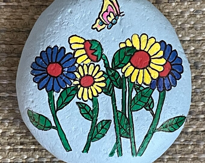 Far Out Super Cool Flower Painted Art Rock - Etsy