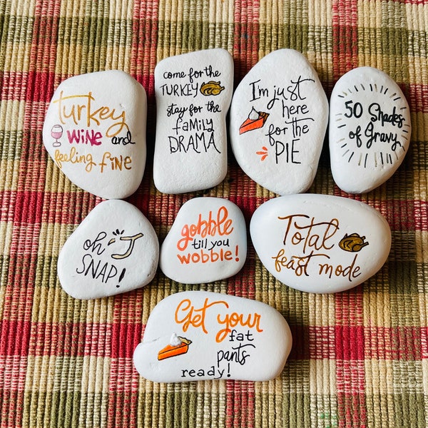 Fun Thanksgiving painted rocks SEALED only 2.50 each!