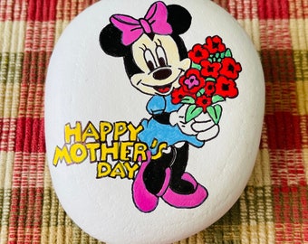 Minnie Mouse - Happy Mother’s Day painted rock SEALED