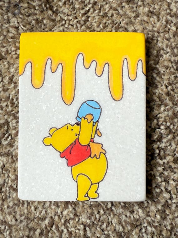 Pooh Painted Rock - Trying to Get Honey ! SEALED - Etsy
