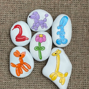 Fun balloon animals Painted Rocks SEALED only 6 dollars each!