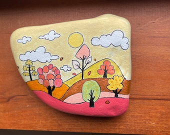 Caída de montañas y árboles pintados de roca SELLADO