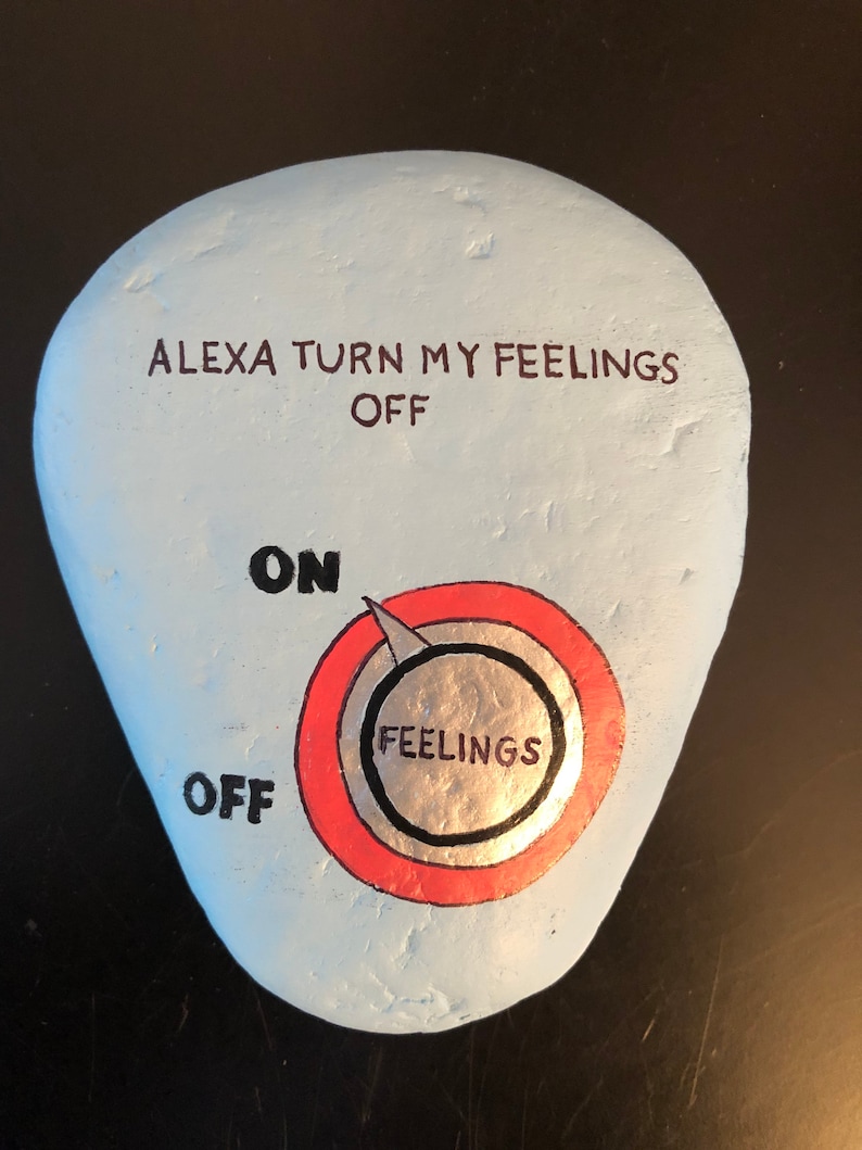 FUNNY! Alexa Command Painted Rock Turn my feelings off