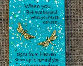 Signs from Heaven painted rock SEALED 3D dragonflies