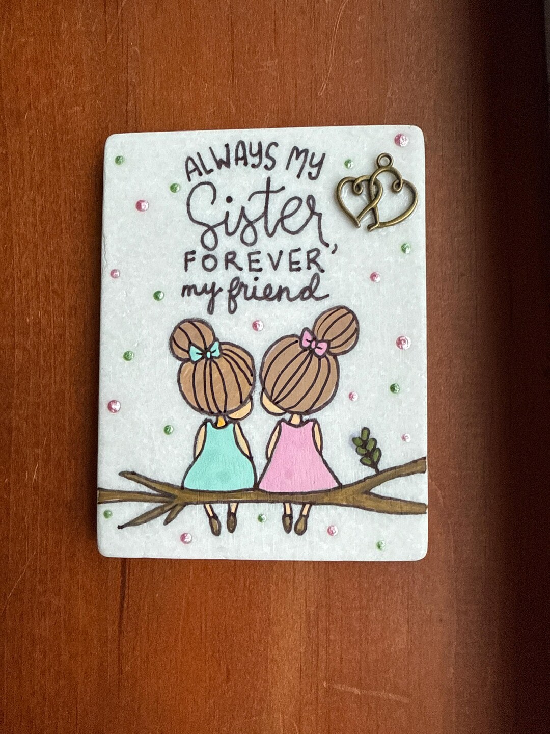 Sisters Painted Rock SEALED 3D Hearts Always My Sister - Etsy