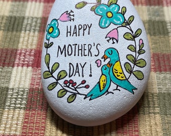 Happy Mother’s Day painted rock SEALED