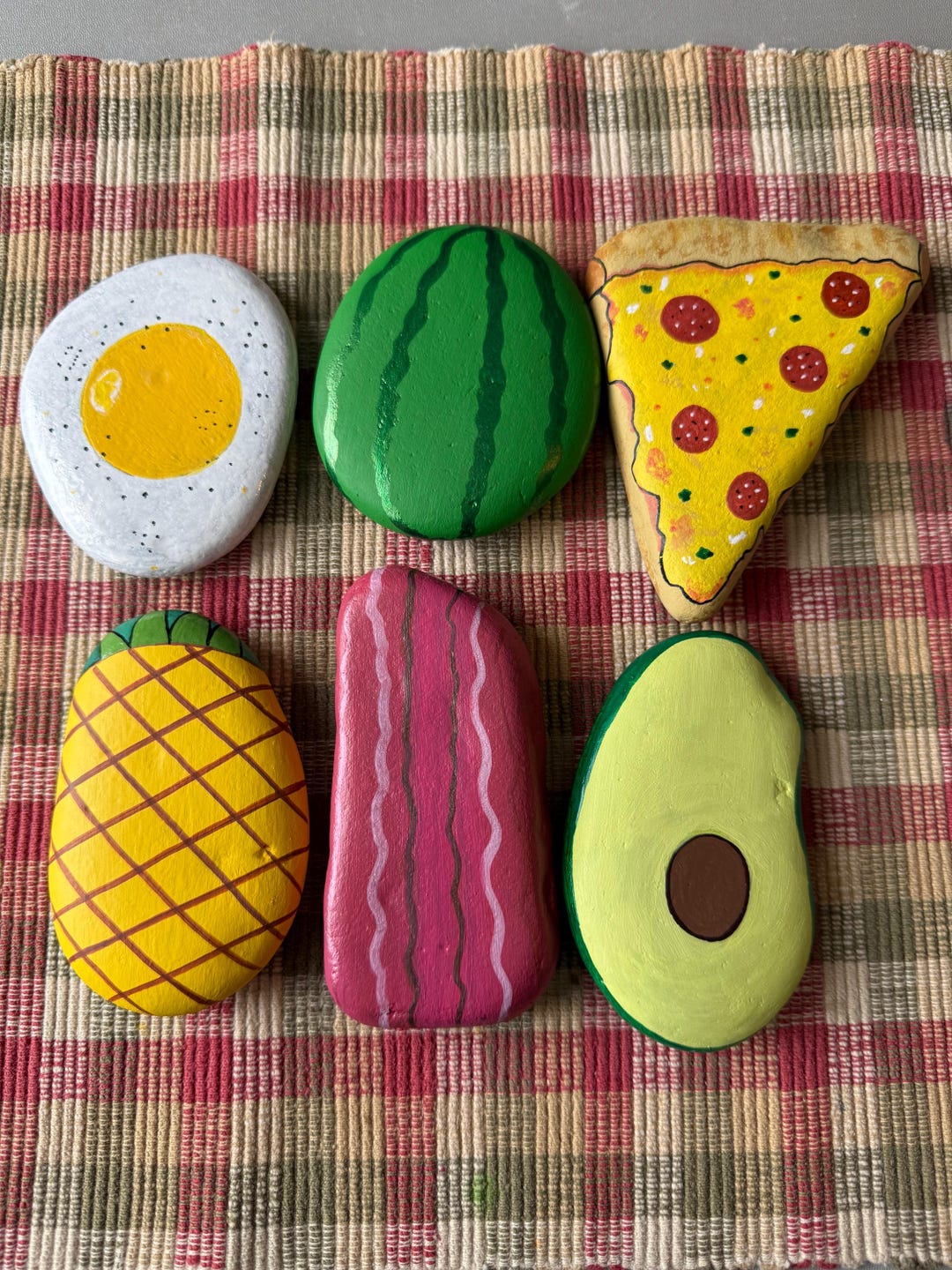 Play Food Rocks Food Painted Rocks - Set of 6 ! SEALED Mud Kitchen Stones - Etsy