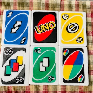 Tarjetas especiales Uno con rocas pintadas SELLADAS en rectángulos de Santorini ¡Juego de 6!
