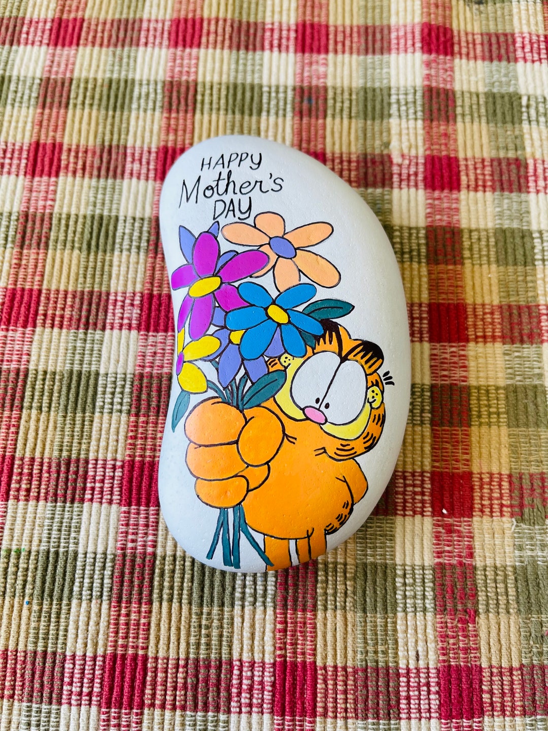Garfield Painted Rock Happy Mothers Day SEALED Etsy