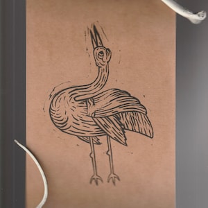 Linogravure &#39;Bird&#39;