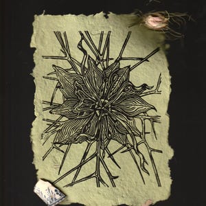 Linogravure &#39;Nigelle&#39;