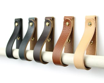 Leather Curtain Rod Holder x2 leather wall strap leather curtain rod strap to hang oar or paddle holder bohemian curtain rod holders