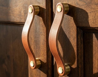 Leather Drawer Handles leather bohemian decor replacement dresser handles cupboard handles bathroom decor mid century modern cabinet handle