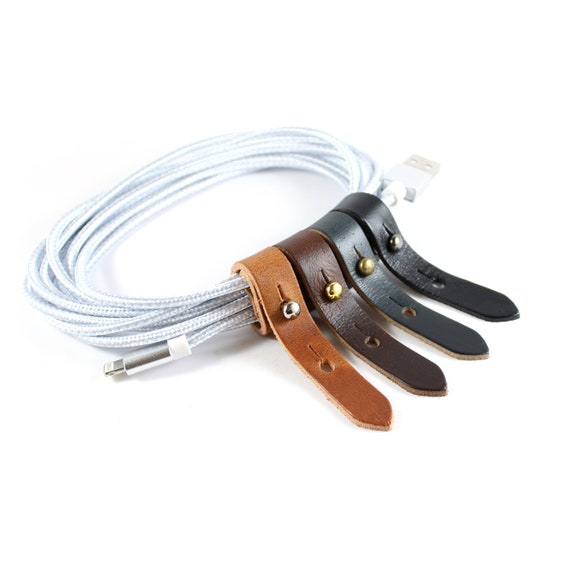 Cable Keeper Leather Cord Organizer edc cable organizer leather cable holder leather cord wrap charger organizer headphone earbud holder