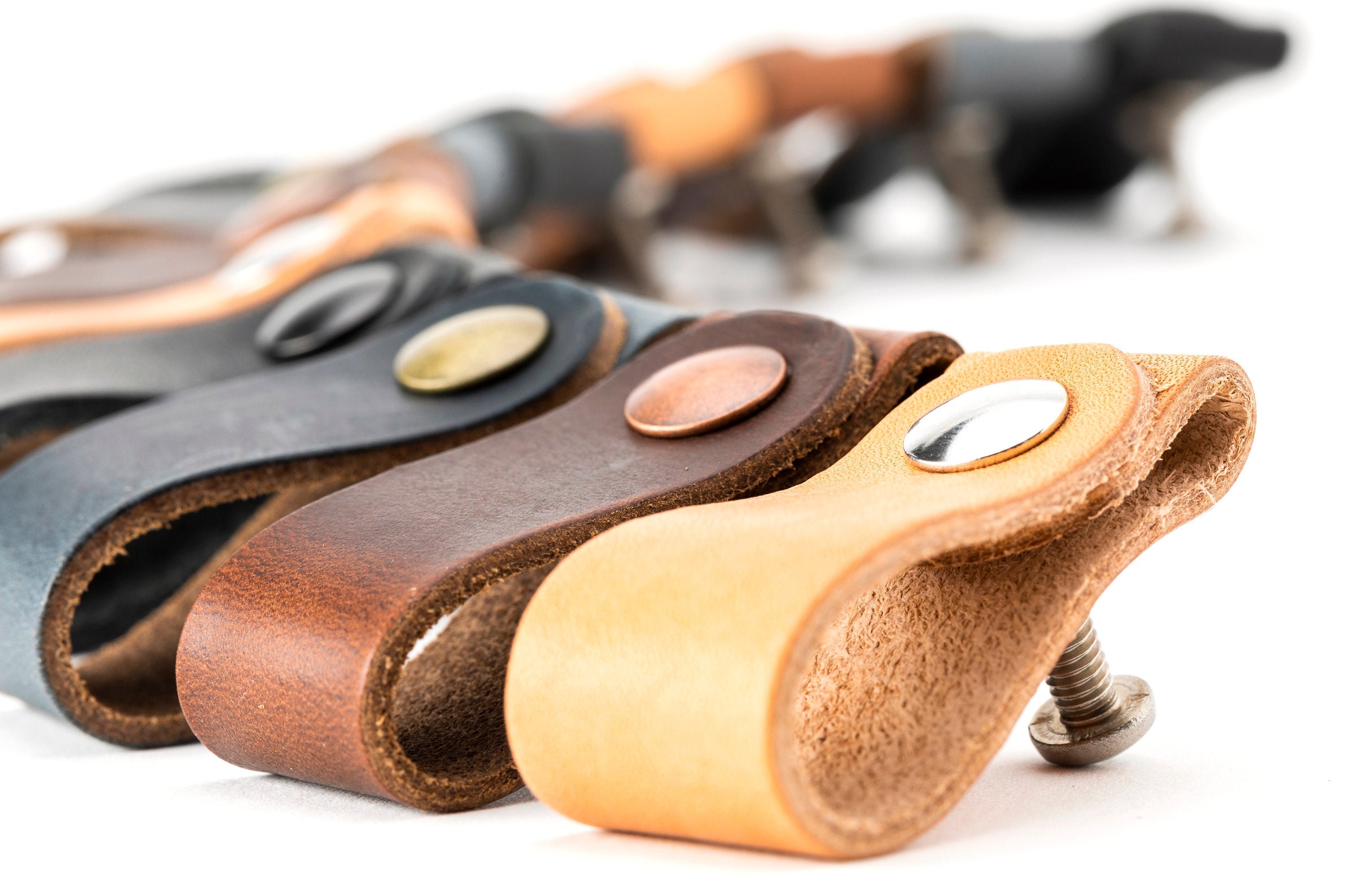 Rustic Leather Drawer Pulls Ikea Hemnes Leather Replacement Etsy