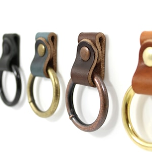 Leather Drawer Pull Leather Drop Ring Door Pull Leather Drawer Pulls Leather Handle leather cabinet pull leather cabinet handle