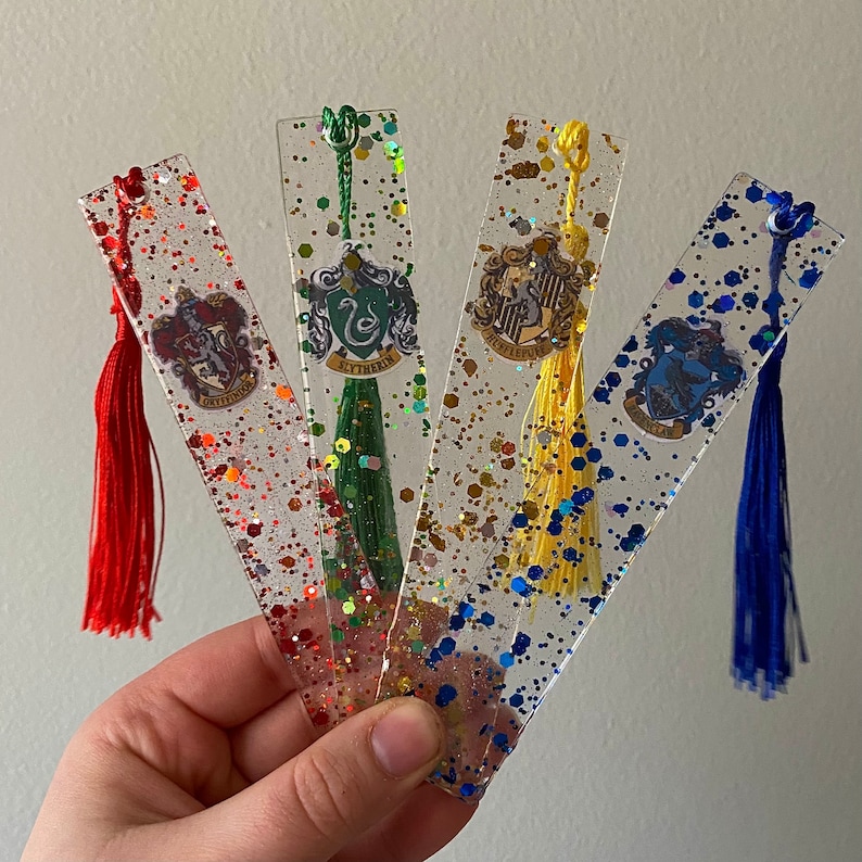 Harry Potter Themed Bookmarks Personalised Handmade Resin Etsy