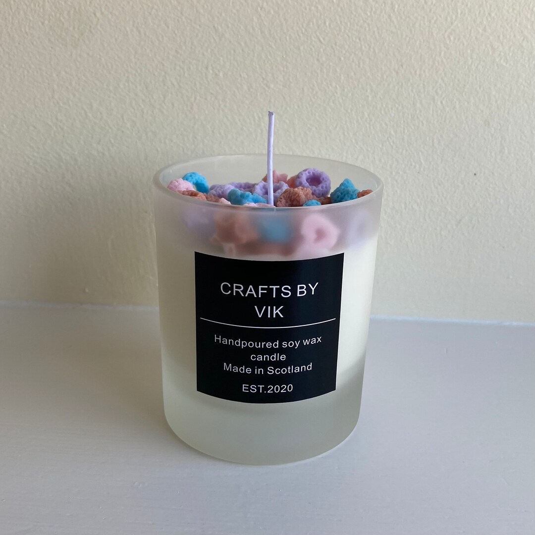 Hand Poured Cereal Candle Various Scents Available Soy Wax, Home Decor, Candle, Faux Food