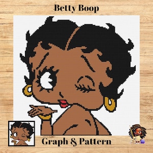 Betty Boop Crochet Picture Graphghan,Single Crochet,Picture Art