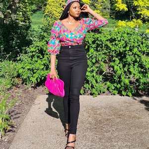 African print cropped multi-way wrap top- COCO CRUNCH, Ankara fabric,  African Clothing, women’s gift