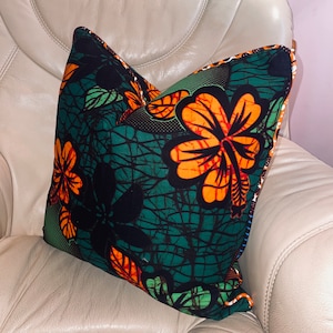 Ankara African Print Cushion Cover with Piping